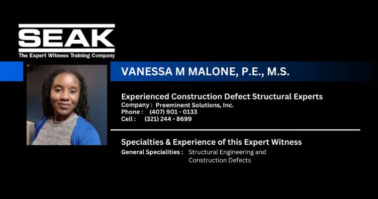 About Vanessa M Malone, P.E., M.S.