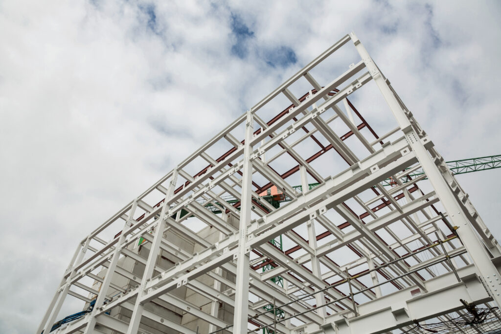 low angle view of scafolding on building